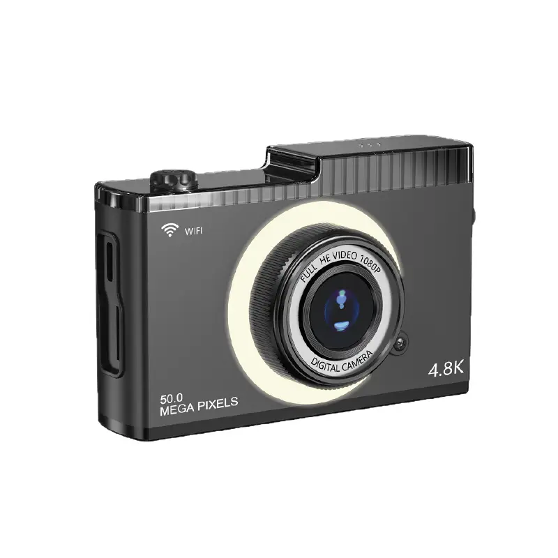 Classic HD CCD Point-and-Shoot Digital Camera - Mini and Lightweight 7*9cm Compact Camera with 1080p HD Quality, High-Definition Pixels, Mobile WiFi, Photo/Video Recording, Easy Sharing, for Students, Parent-Child Daily Home Use, Casual, Built In