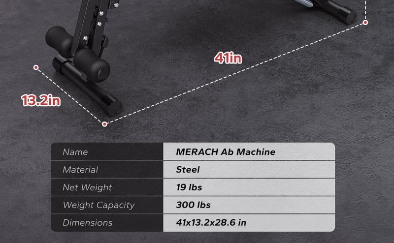 MERACH Multi-Functional Adjustable Ab Machine Workout Bench Sit Up Machine Push Up Exercise Chair for Home Gym