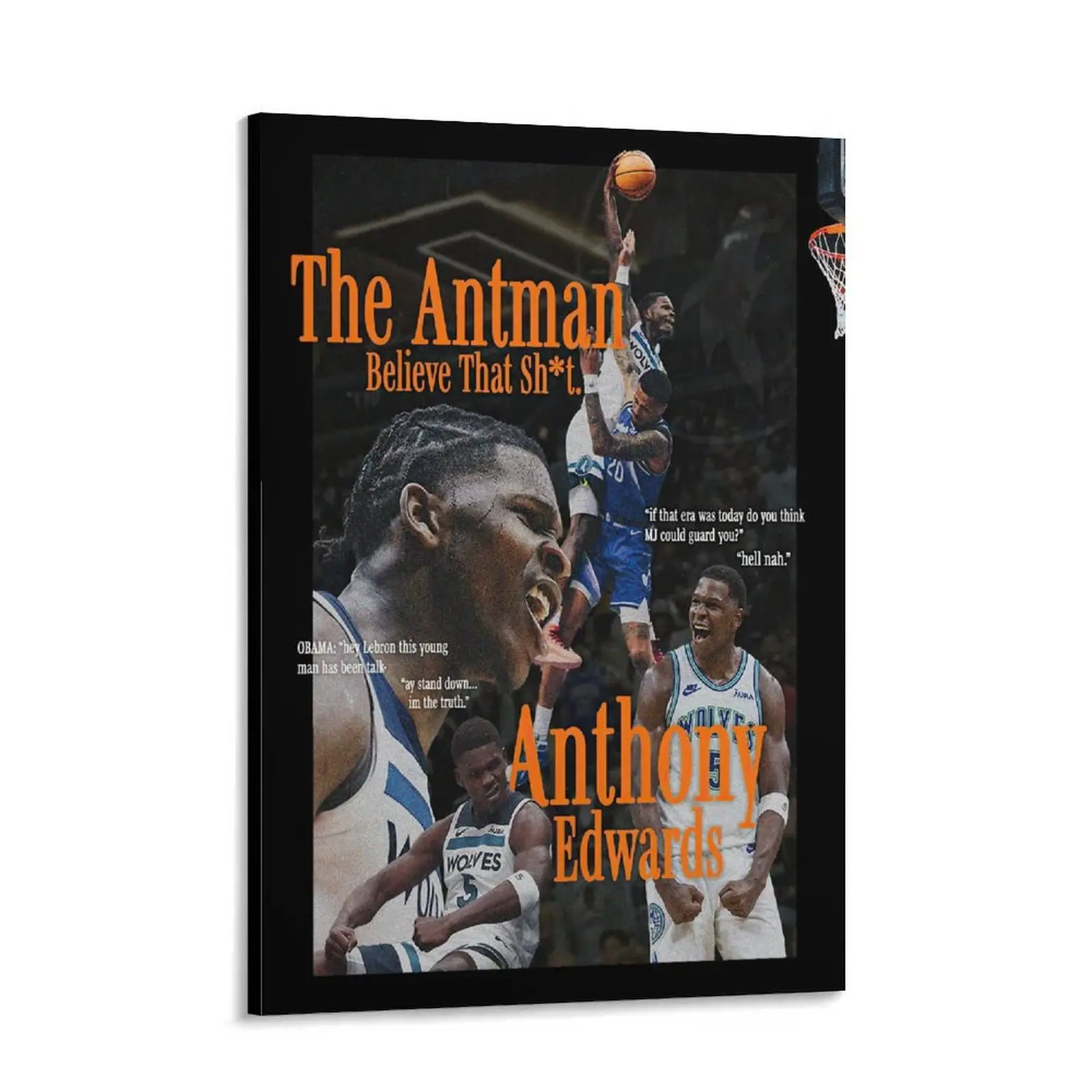 Anthony Edwards Poster,  Wall Print, Basketball Poster Print,  Sports Decor,  Minnesota Timberwolves Poster, Gift