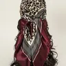 Elegant Women's Leopard Print Scarf, Soft Multi-Use Accessory, Perfect for Daily Fashion, Hair & Decoration, 35.4 Inches Square, Casual Fashionable Scarf