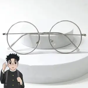DAN DA DAN Fashion Round Glasses Accessories Anime Round Blue Light Glasses Metal Flat Men And Women Retro Art Glasses Clothing Prop Gift