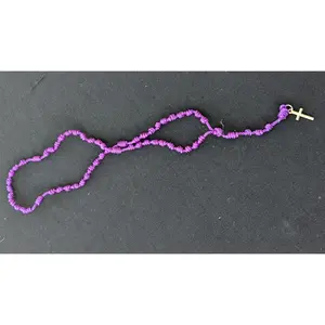 Purple Knotted Rosary, small