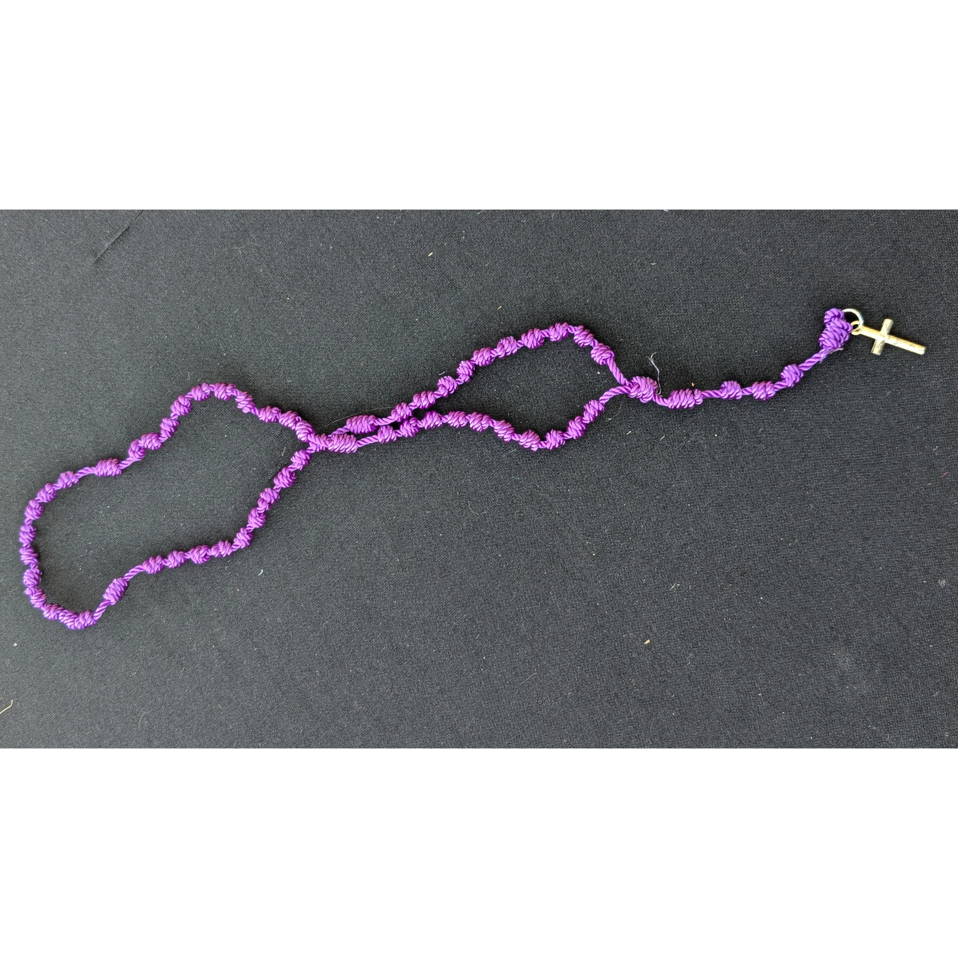 Purple Knotted Rosary, small