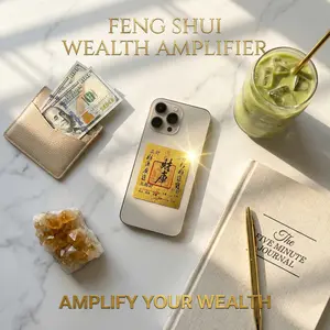 Feng Shui Wealth Amplifier | Golden Manifestation Card for Phone Case | Attract Money, Luck & Abundance Sticker