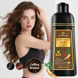 Espresso Brown Hair Dye | 5-in-1 Ginseng Shampoo | 30-Min Quick Color | 3-Month Color Lock | Ammonia-Free | For Resistant Gray | Men & Women Haircare