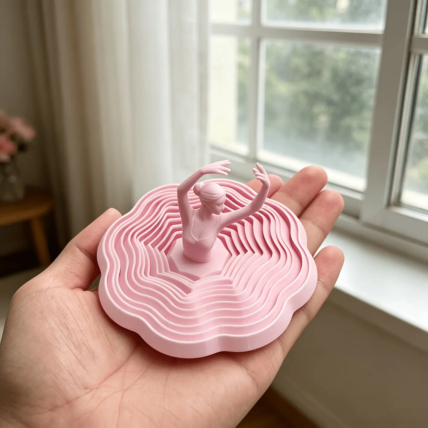 Ballet Dancer Stress Relief Ornament, Collectible Figurine, 3D Illusion Puzzle Toy, Creative Holiday Decor, Dance Lover Gift, Desk Decoration