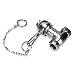 MEASUREMAN Self-Closing Heavy Duty Shower Valve with Pull Chain Chrome Plated Solid Brass 2 x 1/2" NPT Female Thread
