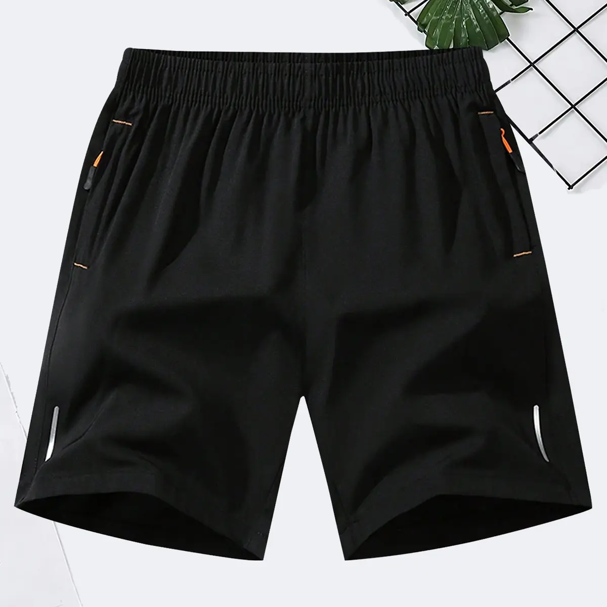 Men's Casual Comfy Pants Letter Print Lightweight Stretch Dry-Fit Sweat-Wicking Shorts - Mid Waist, Drawstring Tie, Quick-Dry Fabric, Zippered Pockets, All Seasons, Ideal for Gym Workouts, Outdoor Activities, Lightweight Men's Shorts