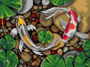 Needlepoint canvas for halfstitch without yarn Koi Carps 3006J