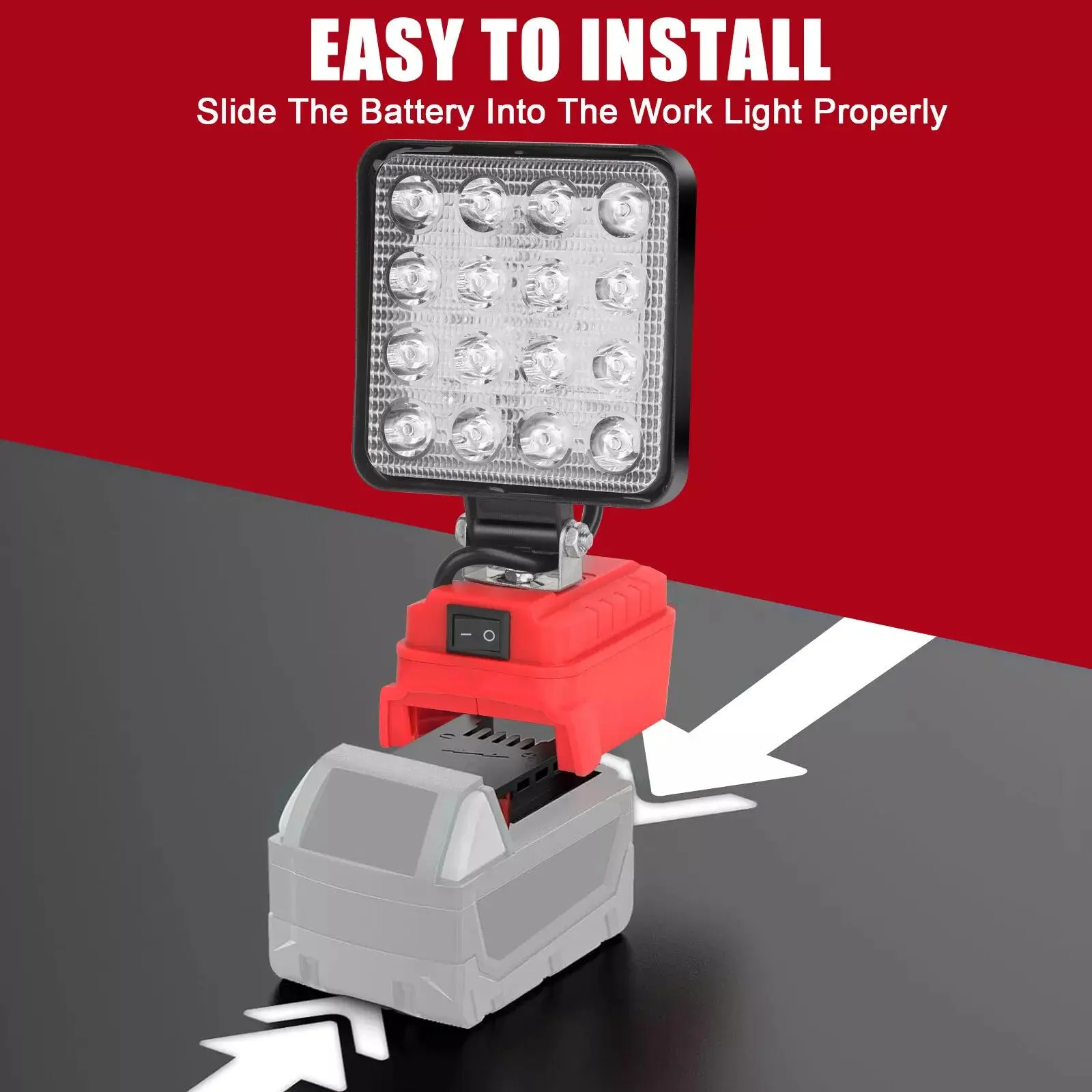 Bright Compact Battery-Powered Wireless LED Working Light for Milwaukee M-18 18V Battery, Cordless Hardware Multitools & Accessories, USB Cordless Outdoor Tool with Enhanced Visibility