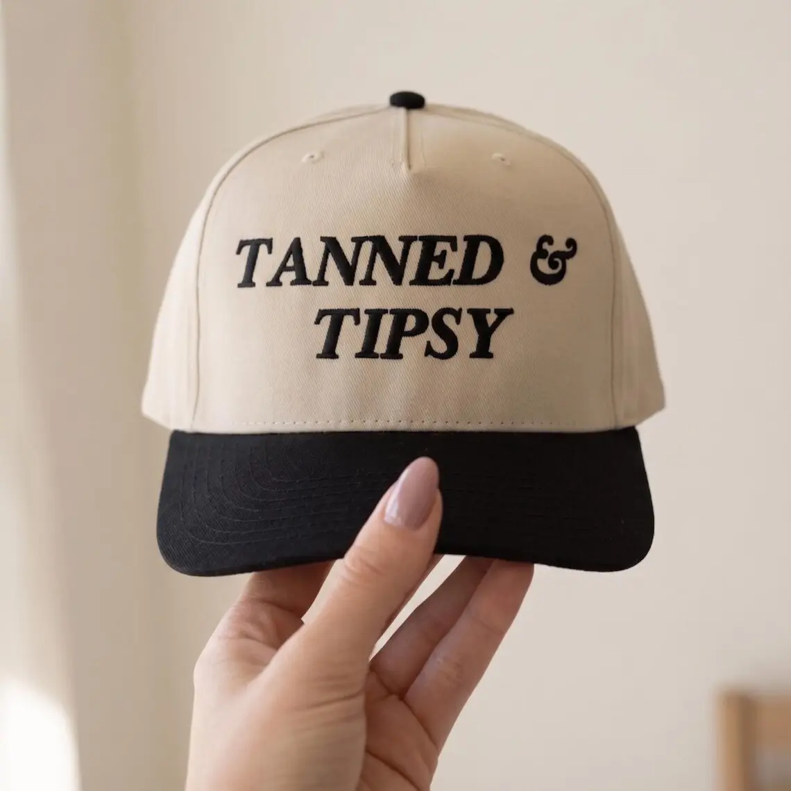 Tanned & Tipsy Embroidered Baseball Cap | Beach Vacation Hat, Girls Trip Hats, Bachelorette Party Hat, Summer Drinking Cap, Tanning Hat
