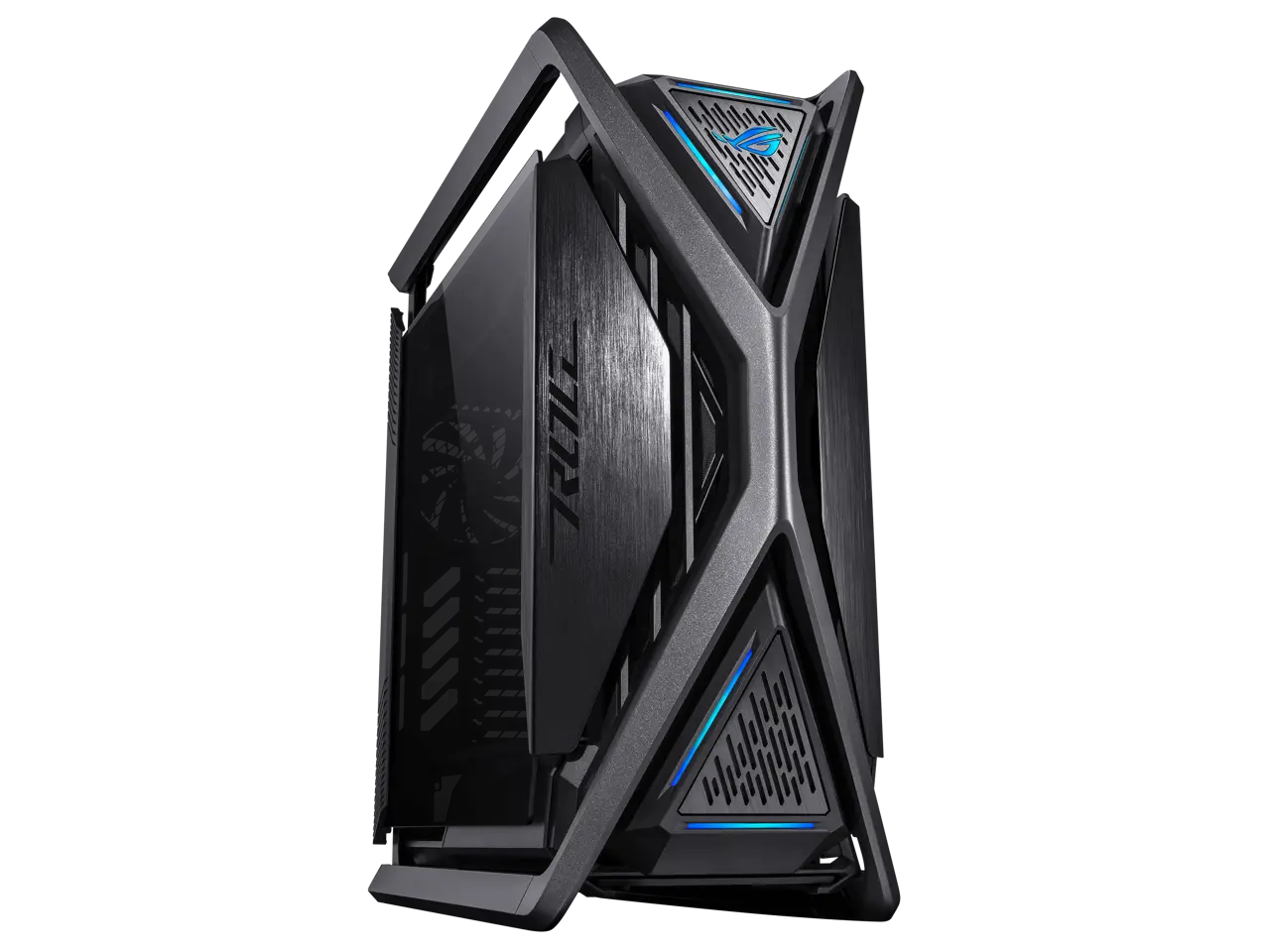 ASUS ROG Hyperion GR701 EATX full-tower computer case with semi-open structure, tool-free side panels, supports up to 2 x 420mm radiators, built-in graphics card holder,2x front panel Type-C