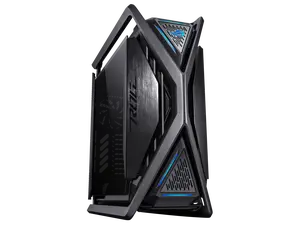 ASUS ROG Hyperion GR701 EATX full-tower computer case with semi-open structure, tool-free side panels, supports up to 2 x 420mm radiators, built-in graphics card holder,2x front panel Type-C