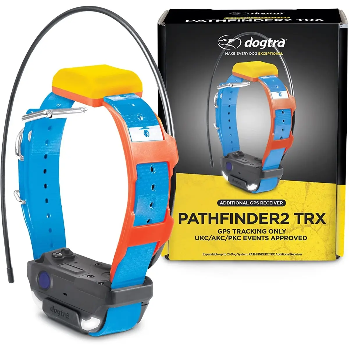 Dogtra PF2 TRX GPS Dog Tracker Collar - Blue, Hunting Use, Waterproof, Real-Time Tracking, Battery-Saving Sleep Mode, Smartwatch Control, Free Mapbox Maps, No Monthly Fees/Subscriptions Required