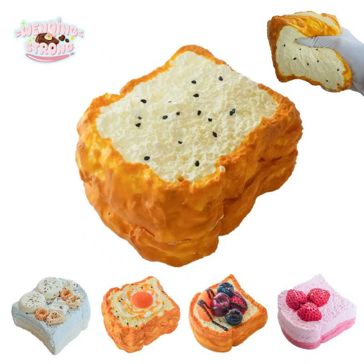 [WenQing Taba Squishy] Handmade taba squishy squishies/yellow bread series, best-selling in the store Sticky Squeeze Toys Gift for kids gift Taba taba