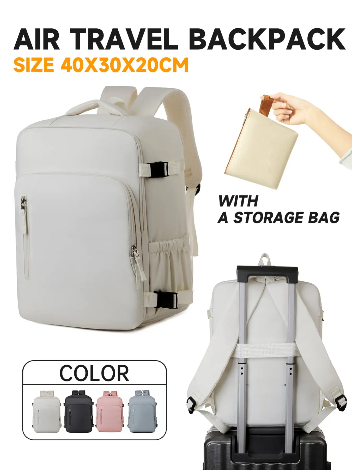 2-Pack Aircraft Cabin Luggage Backpacks, Ryanair 40x20x30cm Shoulder Bag, Lightweight Travel Backpack for Men and Women, Perfect Travel Bag, Nylon School Gift, Carry On Bag