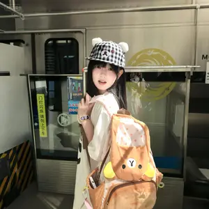 Kawaii Rilakkuma Cartoon Plush Backpack Cute Bear Younger Sister Large Capacity Student Schoolbag Lovely  Birthday Present gift