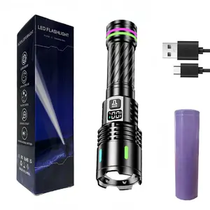 1pc Aluminum Alloy Flashlight, Compact Portable Rechargeable LED Light, Outdoor Multi-Functional Home Lighting, Adjustable Focus Screen