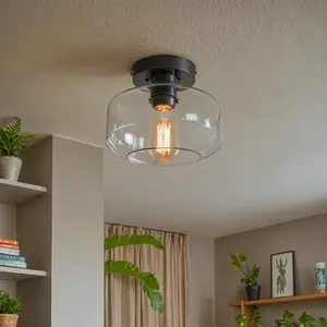 Quinn 10" Single-Light Glass Shade Flush Mount Ceiling Light – Modern Design