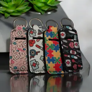 Lipgloss Keychain Holder - Multi-Color Keychain Holders with Various Patterns and Designs
