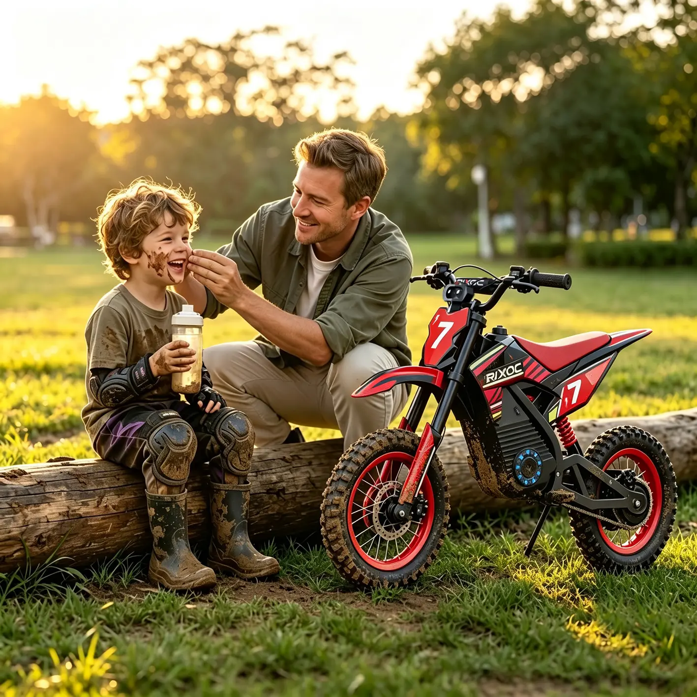 RIXOC DK-12 Kids Electric Bike, 700W Powerful Motor, 15.5 MPH Top Speed, 36V Long-Range Battery, 12" Air Tires, 3-Speed Modes, Kids Favorite Outdoor Adventure Bike, Perfect Birthday Gift for Boys & Girls Ages 3-10