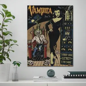 1pc Horror Movie Podcast Canvas Poster,Nightmare On Film Street,For Aesthetic Wall Decor,Ideal For Bathroom, Bedroom, Living Room,Artwork Wall Painting Wall Art Canvas Painting Holiday & Birthday Gift