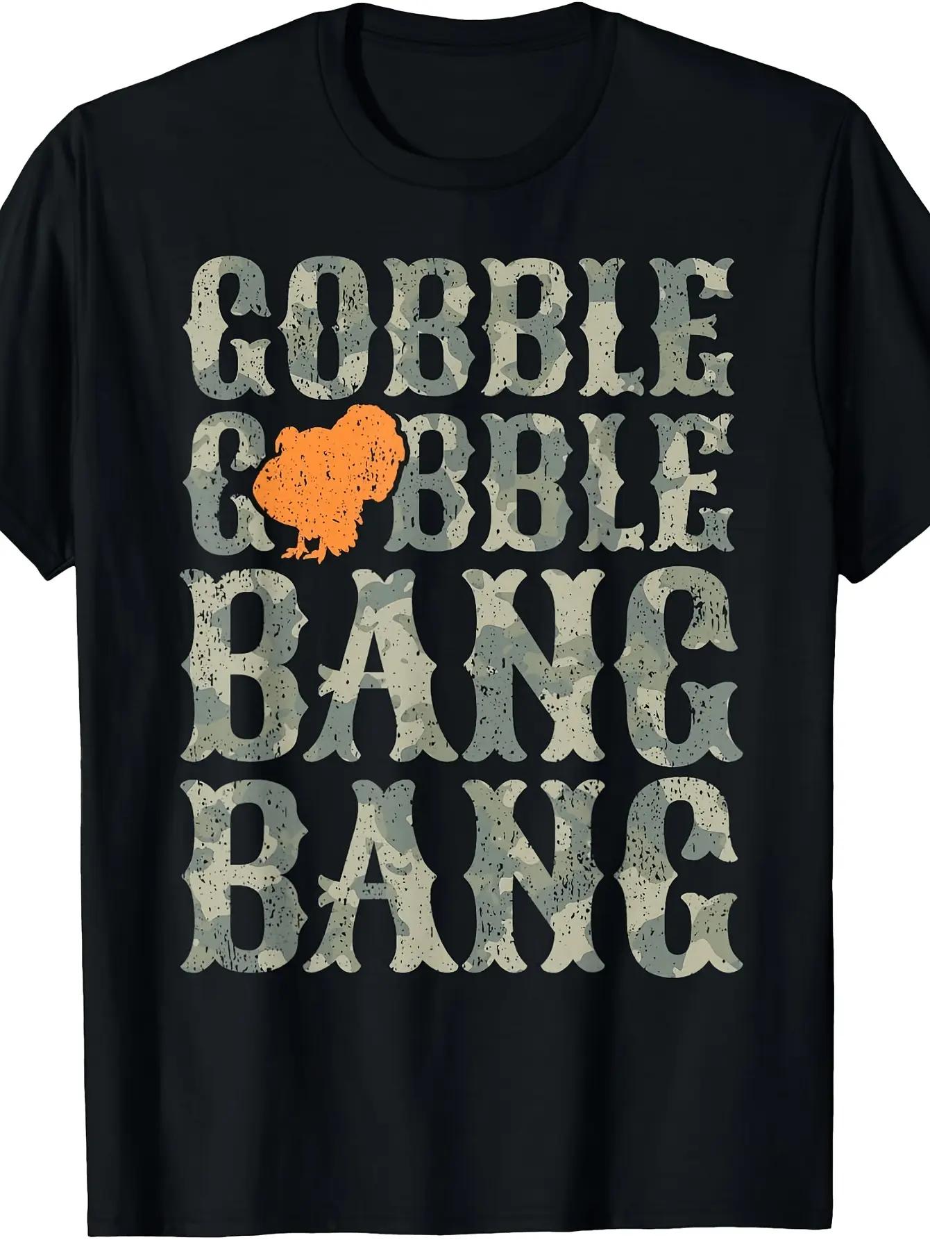 Turkey Hunting T-Shirt - Retro Turkey Hunter Graph unisex soft cotton short sleeve t shirt, vintage graphic casual tee for men women teens, perfect birthday holiday gift for camping travel gym daily street  wear