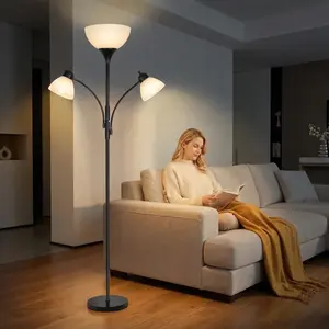 3-Head Dimmable Floor Lamp! Living Room Sofa Ambient Light, Bedroom Standing Reading Lamp, Multi-Head Adjustable Floor Lamp
