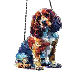 Katesha Grant Boutique Cocker Spaniel Ornament Acrylic Window Hanging, Gift For Dog Lovers, Home Wall Room Hanging Decor, Christmas Decorations