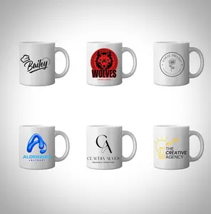 Custom Mugs Ceramic Drinkware 11 oz Coffee Mug Washable Customized with Your Logo Dishwasher Safe Top Rack