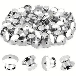 Latch-type back fixation latch device buckle ring, latch back plate, for DIY Crafts chest pin badges with clasps for brooches and enamel collar pins, Metal Button
