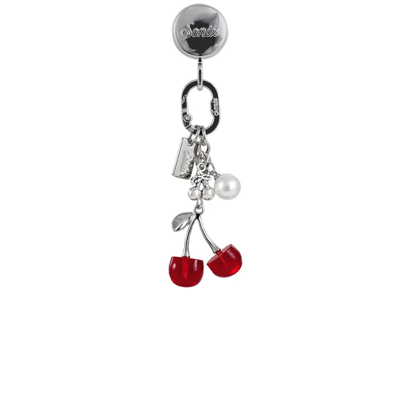 Sonix Phone Charm With Adhesive Hook in Red Cherry