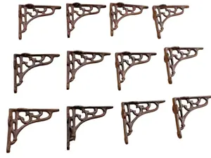 12 Antique Style Brace Wall Bracket Cast Iron Brackets SMALL 3 1/2" X 4 1/8" Vintage Decorative Shelf Support