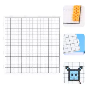 PixieCraft 1pc 104x104 Mega Large Interlocking Fuse Bead Board Pro - 2.6mm Thickness, Engraved Gridlines, 2mm Bead Pegs, Snug-Fit Stable Design for DIY Art Large Pixel Art Projects