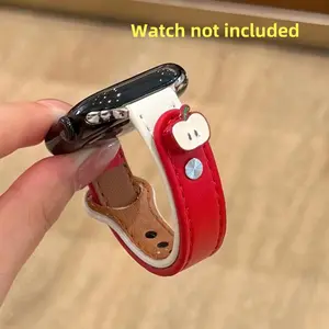 Fashion Leather loop Correa For Apple Watch band Cute Series Ultra 11/10/9/8/7/6/5 38mm 40mm 41mm 42mm 44mm 45mm 46mm 49mm Strap iWatch  Ultra1/2/3 Watch band Smart Watch Strap Smartwatch Strap Accessories