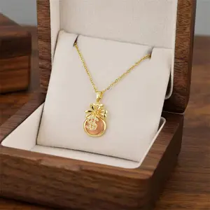 Women's Adjustable Length Zircon Stone Pendant Necklace - Stainless Steel Cuban Link Chain, Casual Daily Wear Costume Jewelry for Parties, Holiday Gifting