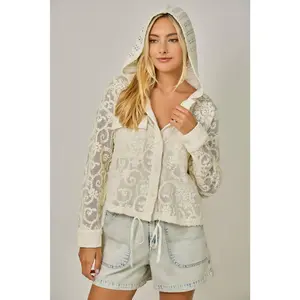 Crochet Lace Hoodie Jacket