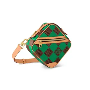 Pre-owned Louis Vuitton Canvas Crossbody Bags Chess Messenger Damier Pop Green Crossbody Bag