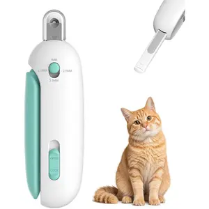 Cat Nail Clipper with Hidden File and Shavings Collector, Safe No Pollution Trimmer, Adjustable Circular Hole (1-3.5mm), for Kittens, Cats, Small Pets
