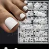 【Black Friday】240-Piece Short Square Press-On Toenail Kit, Solid-Color Full-Cover False Nails with Storage Box for DIY Pedicure Nail Art