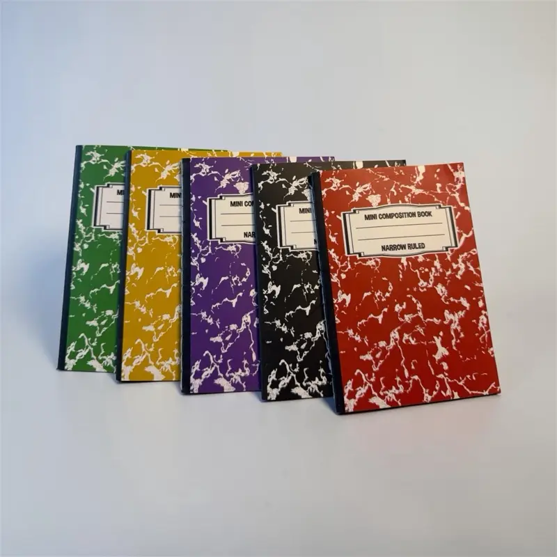 Portable Mini Composition Books, 5-Count Narrow-Ruled Office Notebooks with 20 Pages Each for Office Stationery Supplies, Journaling Supplies