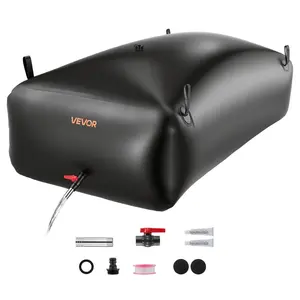 VEVOR Water Storage Bladder, 264.2 Gal Collapsible Water Storage Bag, Wear - Resistant 1000D PVC Soft Waters Bag, Leakproof Camping Tank Containers for Garden Irrigation RV Emergency Use, BlackVEVOR Super Brand Day