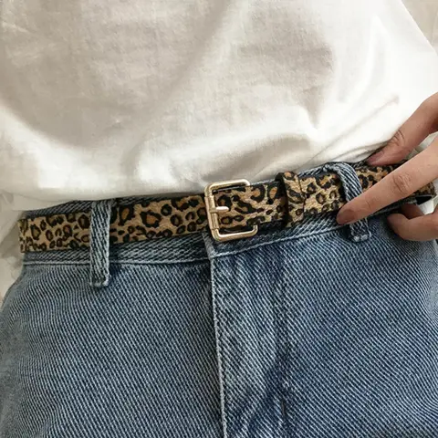 Women's Leopard Pattern Pu Buckle Belt, Gifts for Girlfriend, Vintage Trendy Matching Classic Belt, Boho Style Belt, Fashionable Trendy Versatile Buckle Waistband for Jeans, Casual Dress Belt, Vintage Solid Buckle, Leopard Print Belt, Belt With Buckle