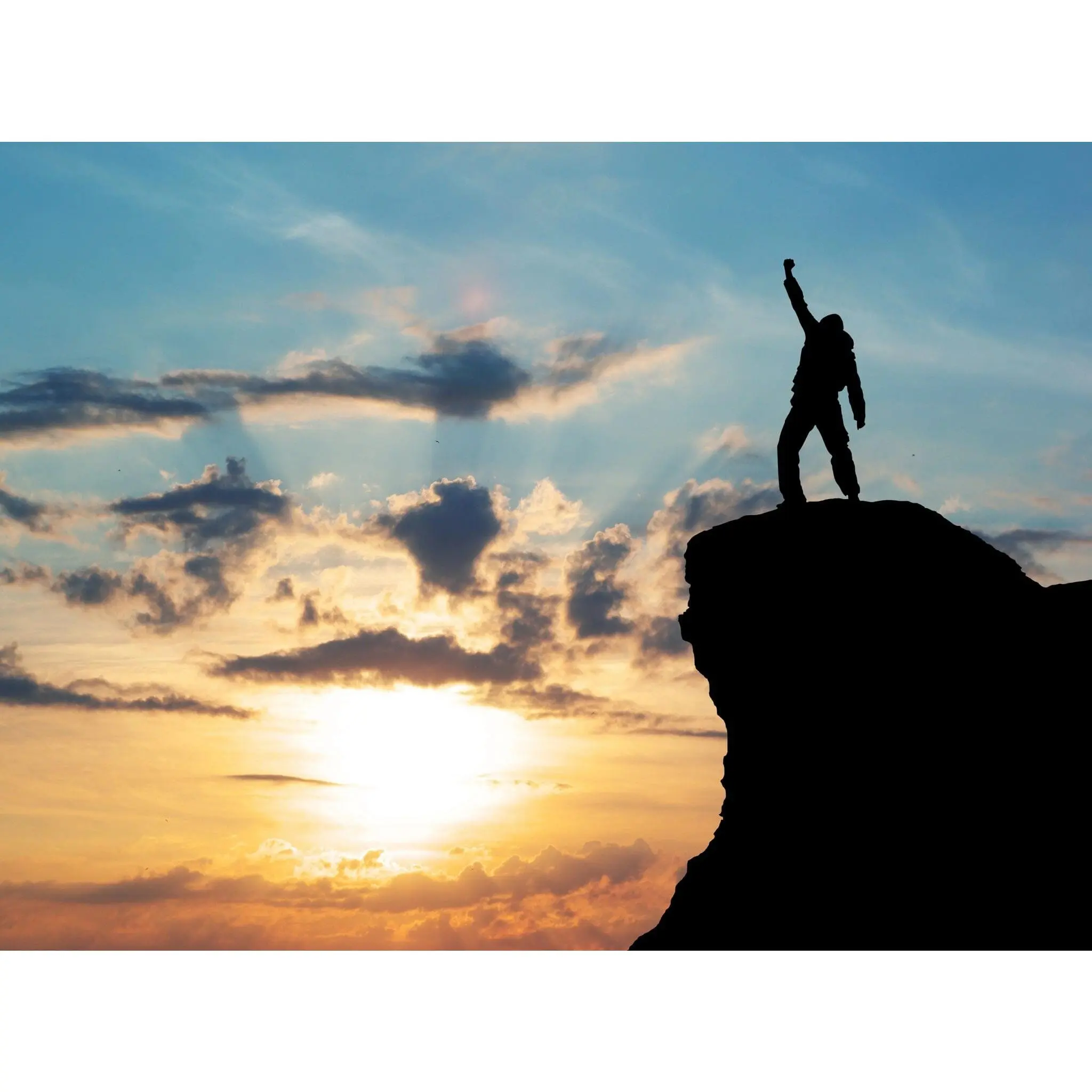Man on Top of Mountain Wall Mural