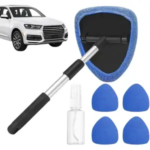 Ultimate Inside Windshield Cleaner - 180° Pivoting Head Extendable Car Window Cleaning Tool, No-Streak Microfiber Wiper for Every Corner, 2026 Must-Have Car Essentials & Detailing Kit