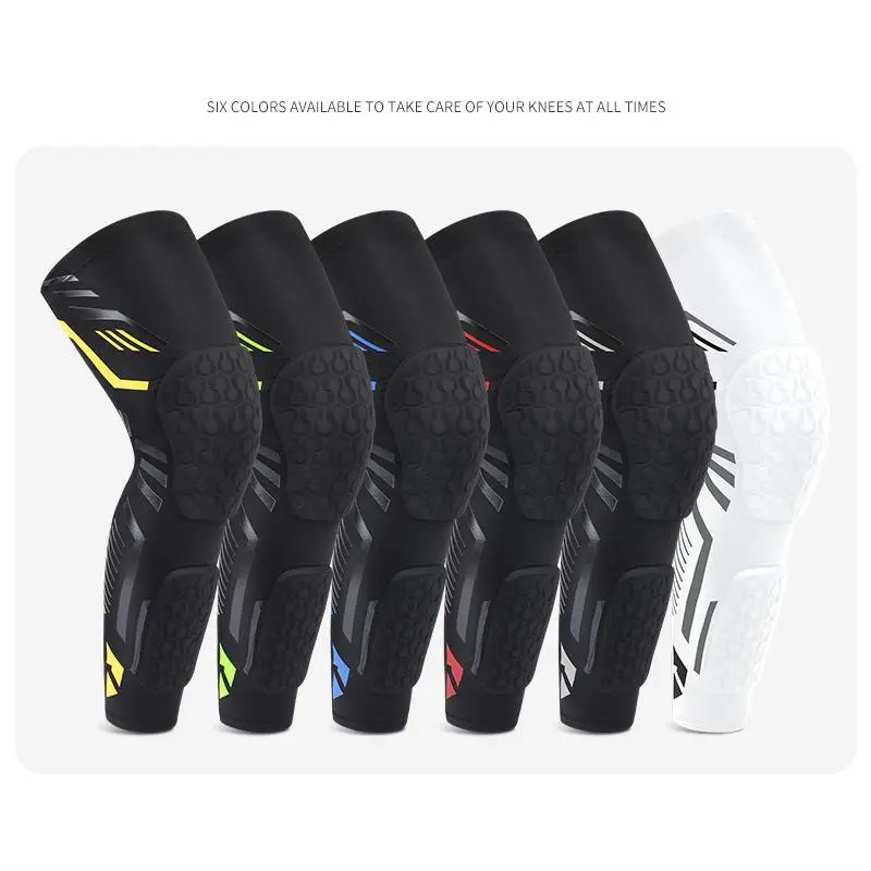 Sports Honeycomb Anti-Collision Knee Pads Ice Hockey Knee Pads Compression Anti-Slip Patella Protector Outdoor Basketball Cycling Running Fixed Leg PadsWarm Compression Knee Protection