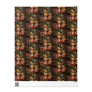 Red Tick American English Coonhound Christmas Wrapping paper roll