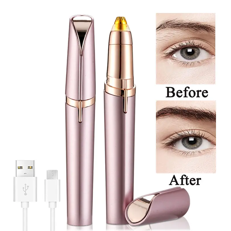 Women's Rechargeable Portable Electric Eyebrow Trimmer Pen - USB Cordless Precision Beauty Product, Eyebrow Facial Trimmer, Brow Shaper, Remover Tool Hair Removal Device for Lips, Face, Travel Daily Use, Remover Tool Hair Removal Devices
