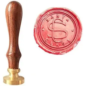 Santa Claus Monogram Wax Seal Sealing  Envelope Embellishment Wedding Invitation Christmas Card  Mail  Wrapping  Package Wax Seal  Rosewood Handle Set