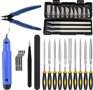 32 pcs 3D model making tool set, including art knife set, file, scissors, tweezers and polishing rod, professional hand tools, suitable for Gundam models, miniature models and DIY projects